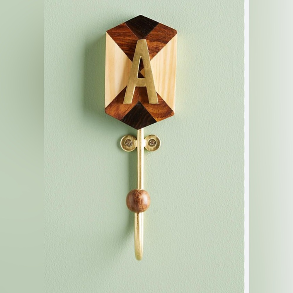 Anthropologie Marquetry Monogram
Hooks “A”
